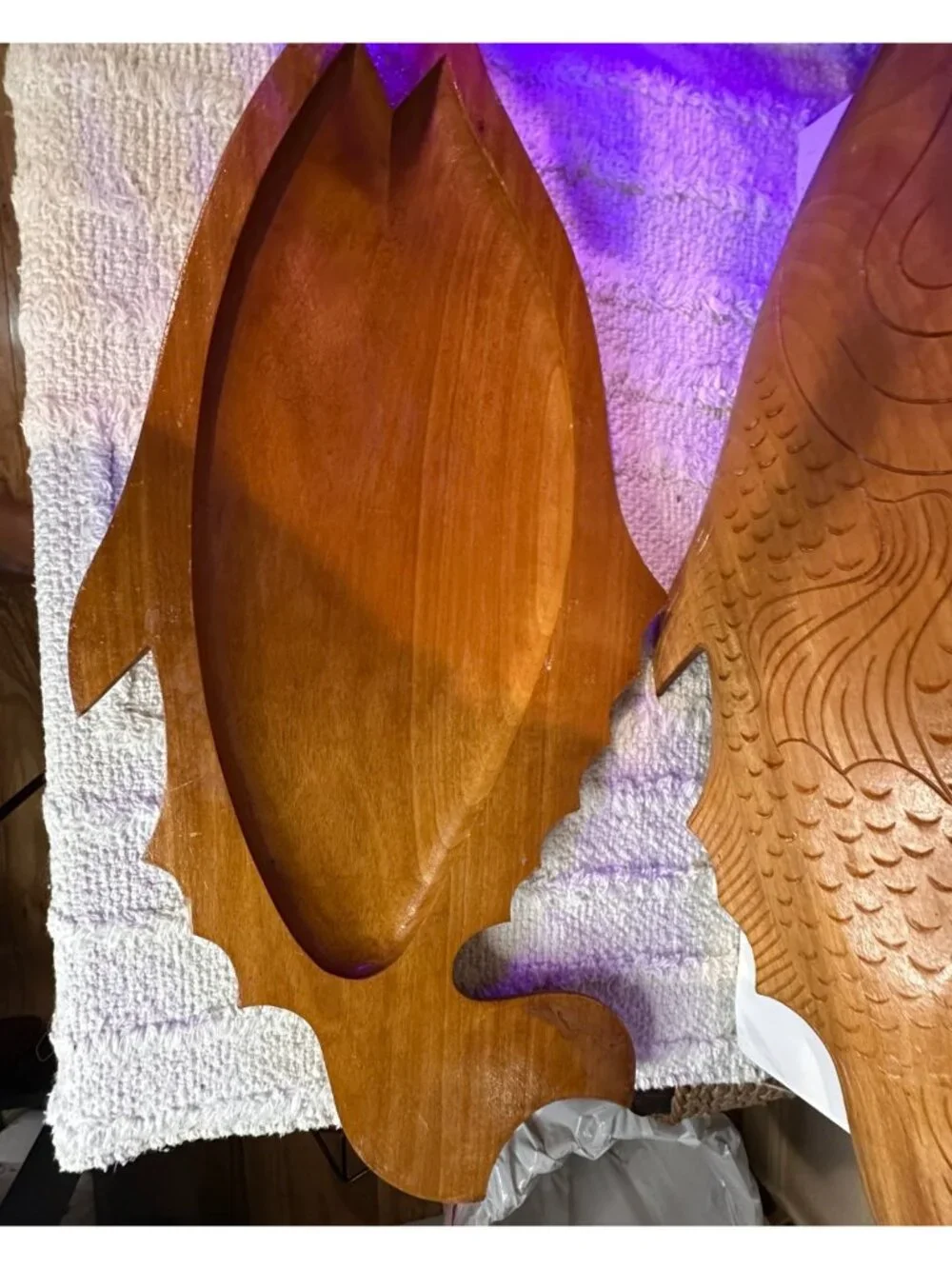 Vintage Wood Fish Shaped Nautical Coastal Cottage Decor Trays Serving Platter